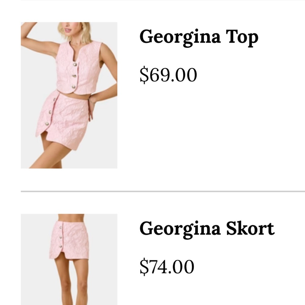 Pink Button-Up Top and Skort Set